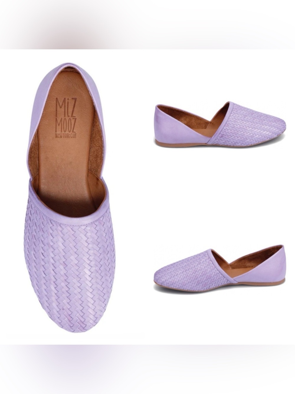 Miz Mooz Lilac Woven D'Orsay Flat size 37 US 6.5-7